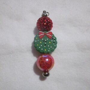 Red and Green Wreath Keychain | Bag Charm